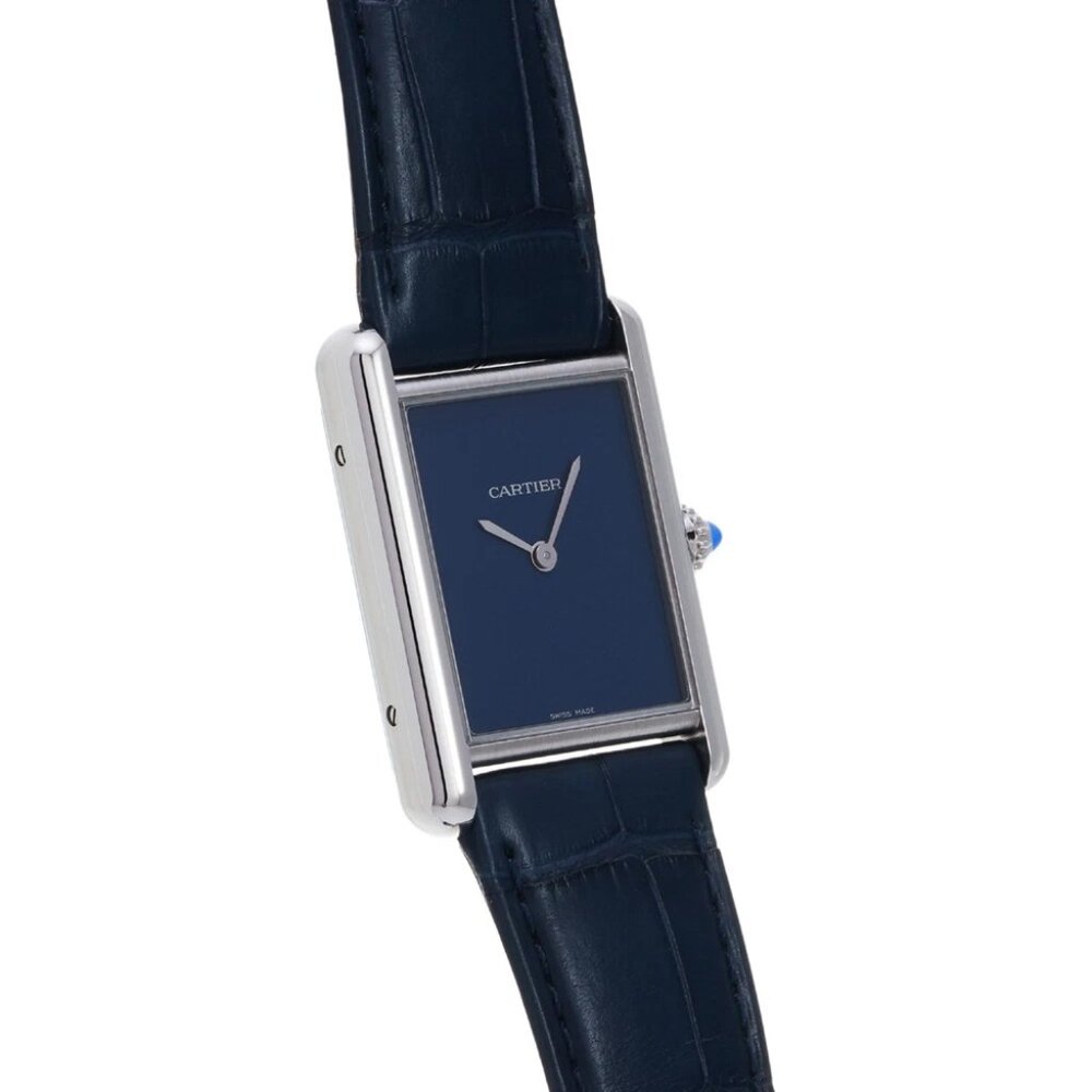 CARTIER tank mast LM WSTA0055 blue lacquer mens Watches quartz Used Ginzo - Picture 7 of 7